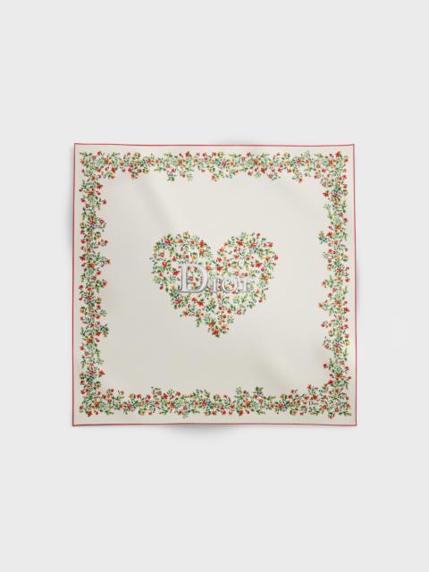 Dior Dioramour Floral Heart 90 Square Scarf