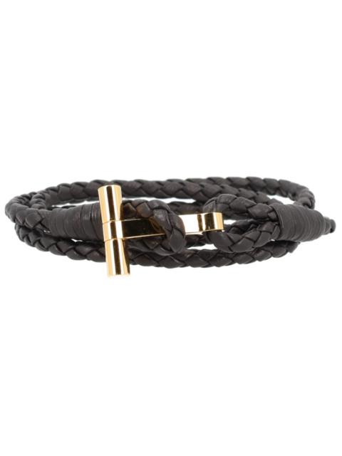 TOM FORD BRAIDED LEATHER BRACELET