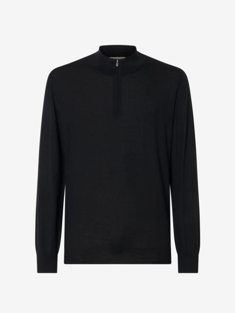 CORNELIANI Black ultra-fine 120's wool turtleneck