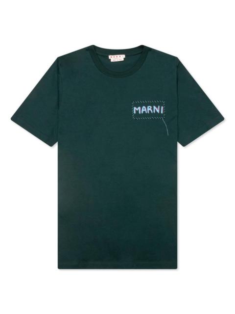 Marni PATCH T-SHIRT - SPHERICAL GREEN