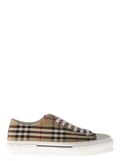 Burberry Burberry Men Buberry Man's Vintage Check Beige Cotton Sneakers