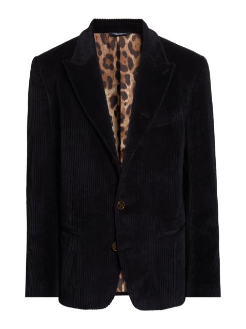 Dolce & Gabbana Dolce&Gabbana Corduroy Sport Coat in N0000 Nero at Nordstrom