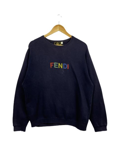 FENDI RARE Vintage Fendi Multicolor Sweatshirt Navy