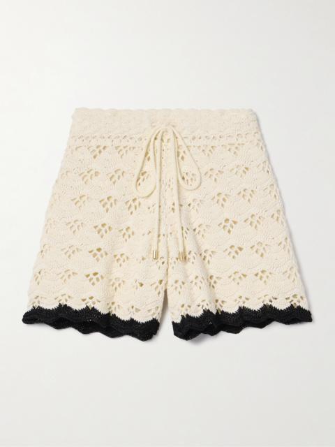 Zimmermann Rhiannon Crocheted Cotton Shorts