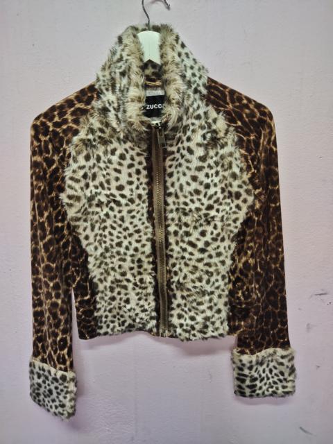 Other Designers Japanese Brand - Zucca Fur And Print Leopard Style Zip Up Sweater