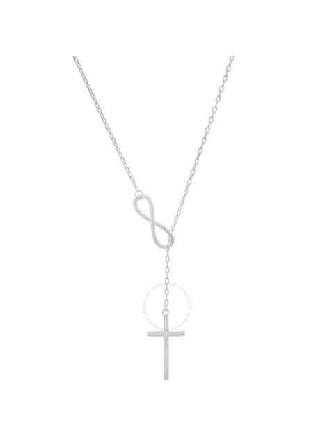 Other Designers Kylie Harper Sterling Silver Infinity Cross Lariat Y Necklace