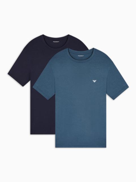 EMPORIO ARMANI TWO-PACK OF ASV LOUNGEWEAR T-SHIRTS IN SOFT-TOUCH VISCOSE