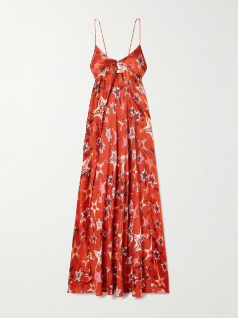 EMPORIO SIRENUSE Ariele Printed Silk-crepe Top