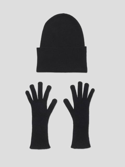 BASERANGE Pack - Whit Beanie & Ribbed Gloves - Recycled Cashmere