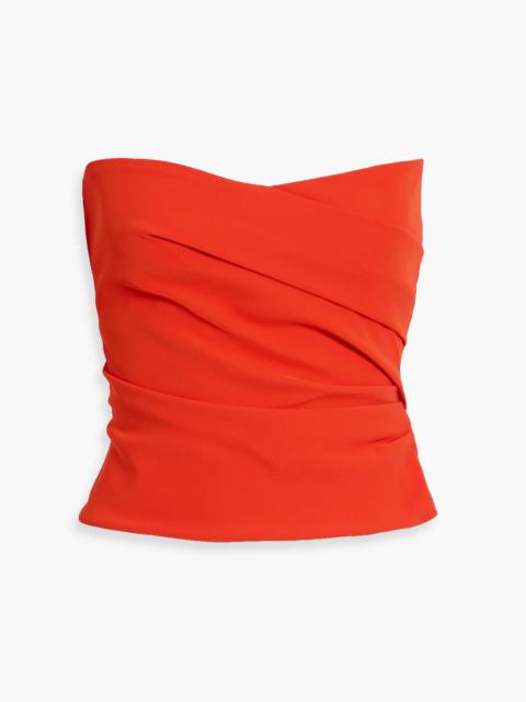 THE SEI Strapless pleated crepe top