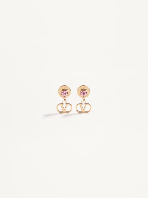 Valentino VLOGO SIGNATURE EARRINGS IN METAL AND SWAROVSKI® CRYSTALS