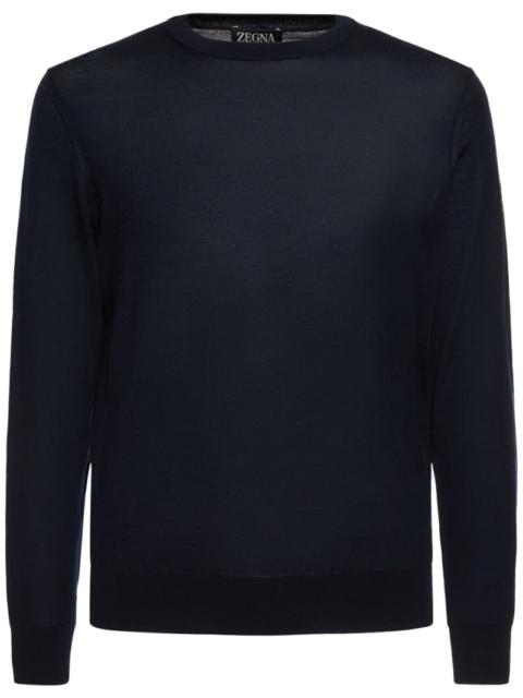 High performance wool crewneck sweater