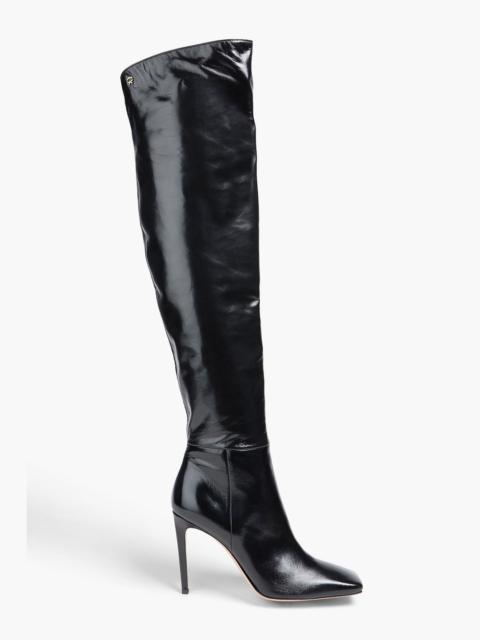 Gianvito Rossi Christina glossed-leather over-the-knee boots