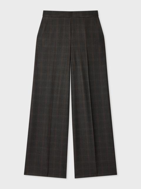Paul Smith Women's Black Flecked Check Wide-Leg Trousers