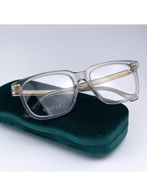 GUCCI NEW GUCCI LOGO GG0737O 016 Clear Gray Rectangle Men Eyeglasses