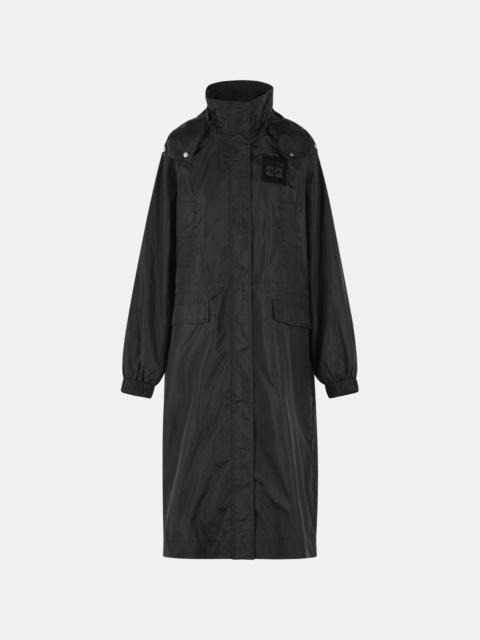 GANNI BLACK NYLON RAINCOAT