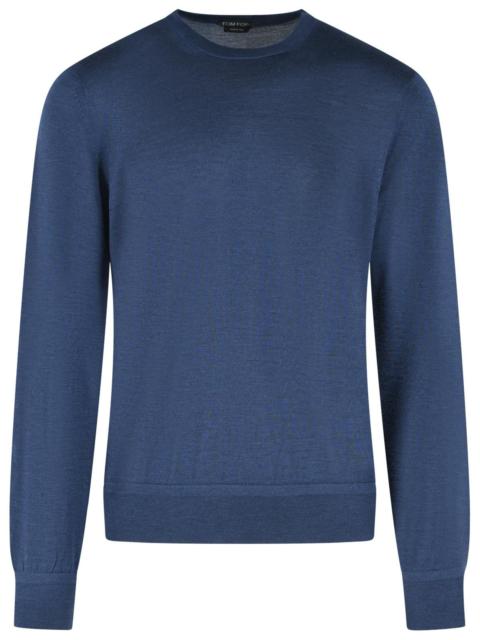 TOM FORD Tom Ford Blue Cashmere and Silk Sweater