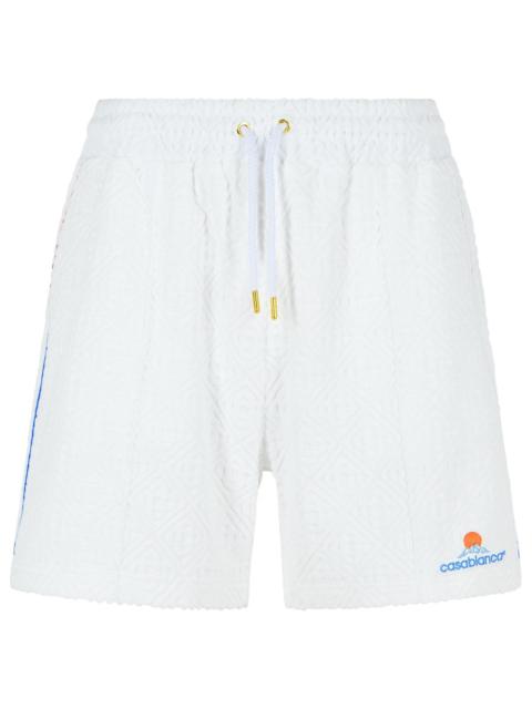CASABLANCA Casablanca Jacquard Cotton Blend Terry Shorts With White Monogram Men