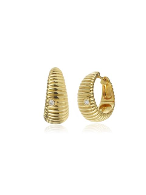 Yvonne Léon 9K Gold Diamond Hoop Earrings gold