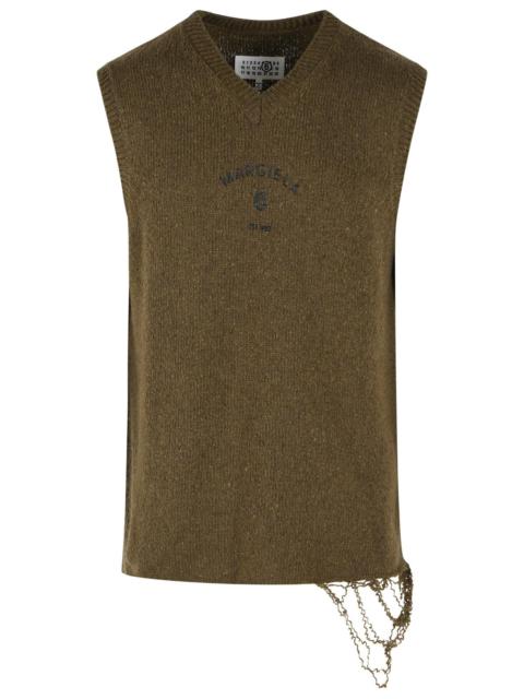 MM6 Maison Margiela MM6 Maison Margiela Wool Blend Vest Green Men