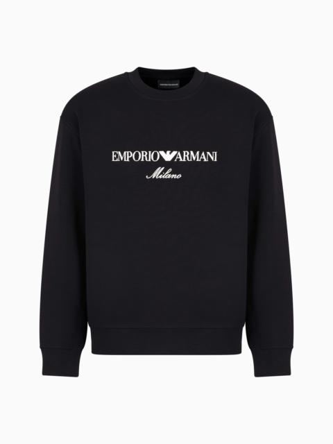 EMPORIO ARMANI DOUBLE-JERSEY SWEATSHIRT WITH LOGO EMBROIDERY