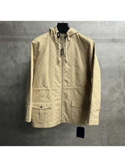 Louis Vuitton Louis Vuitton 2025 Beige Cotton Parka: Long-Sleeve, Hooded, Zip-Front with Lettering Detail