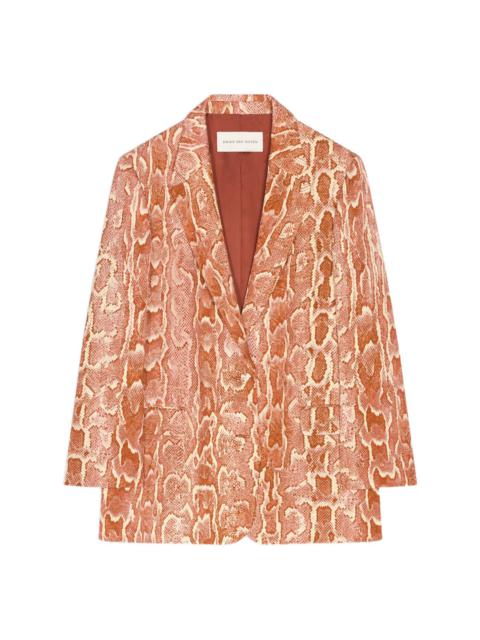 leopard-jacquard blazer