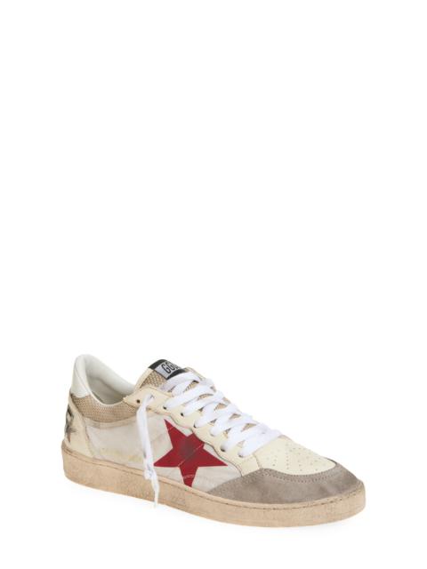 Golden Goose Golden Goose Ball Star Low Top Sneaker in Beige/Taupe/White/Red at Nordstrom