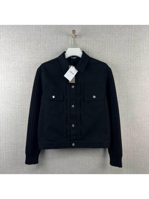 Dior DIOR and Judy Blame – Solid-color knit sleeve panel lapel short jacket