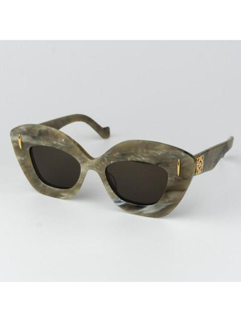 Loewe Loewe ANAGRAM Men Sunglasses Green Brown Cat Eye LW40127I 60E NEW AUTHENTIC