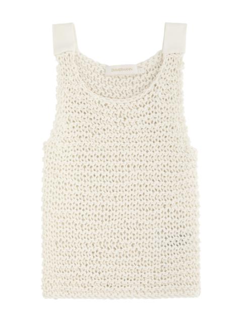 Zimmermann Zimmermann Illuminate Open-knit Cotton Tank