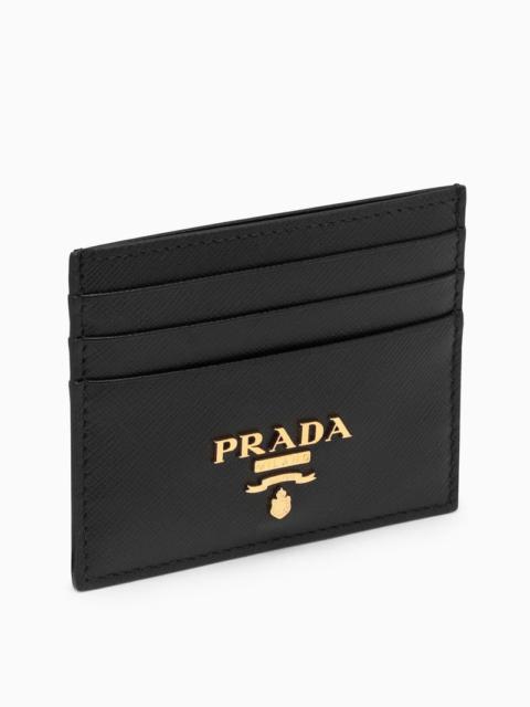 Prada Black Saffiano Leather Credit Card Holder Women