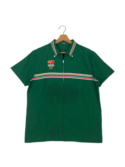 Other Designers Vintage - 🔥SHORT SLEEVE WORK JACKET 7-ELEVEN JAPAN BIG LOGO