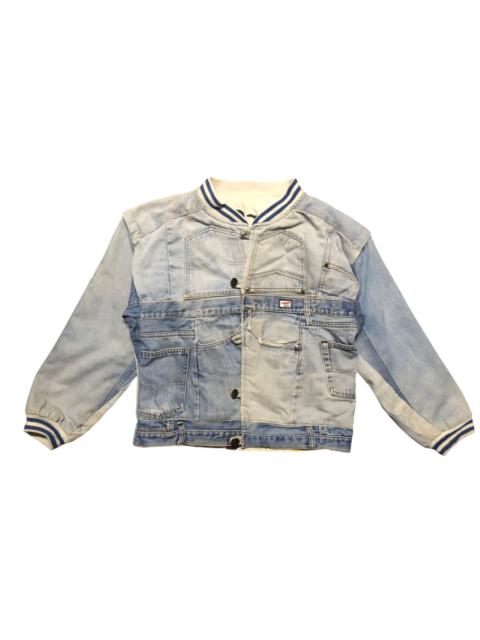 Japanese Brand - Very Rare Vintage Denim Jacket Custom By Aris Distressed