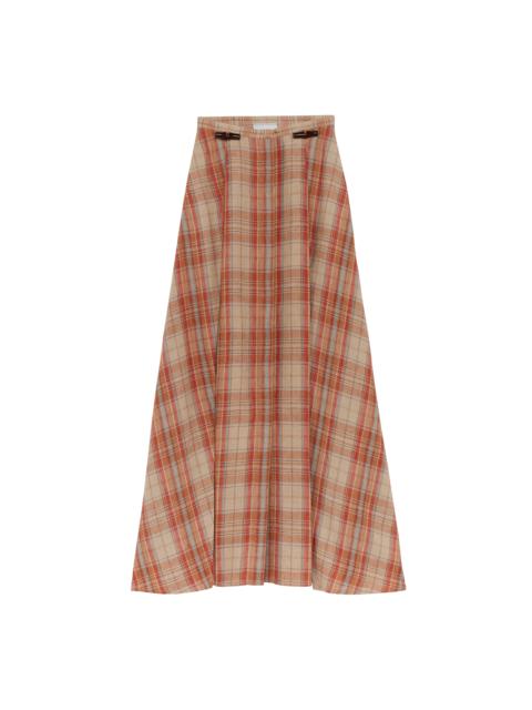 Longchamp Midi skirt Amber - Plaid linen
