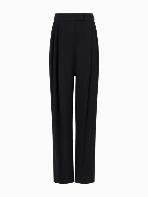 EMPORIO ARMANI Envers-satin palazzo trousers with darts