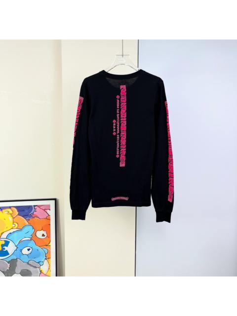 Chrome Hearts Chrome Hearts Aoyama Limited Edition Long-Sleeve T-shirt with Pink Sanskrit Script on Both Sleeves