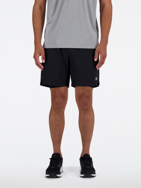 New Balance Mens New Balance AC Seamless 7" Lined 2n1 Shorts