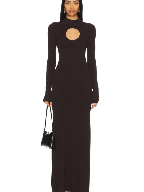 NICHOLAS Diantha Long Sleeve Midi Dress With Circle Cutout