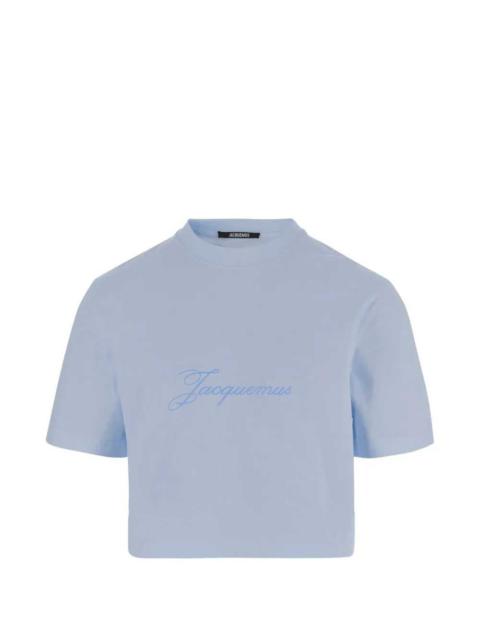JACQUEMUS Jacquemus Women Cropped T-Shirt With Embroidered Logo