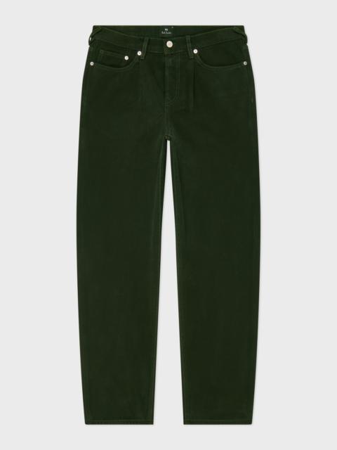 Paul Smith Relaxed-Fit Dark Green Pleat-Front Jeans