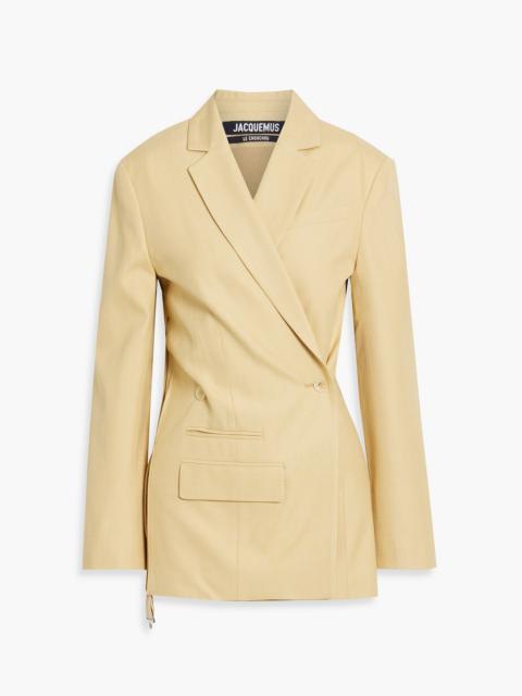 JACQUEMUS Tibau double-breasted woven wrap blazer