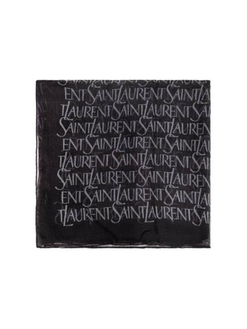 SAINT LAURENT Saint Laurent Large Square Scarf Decorated With Saint Laurent Jacquard