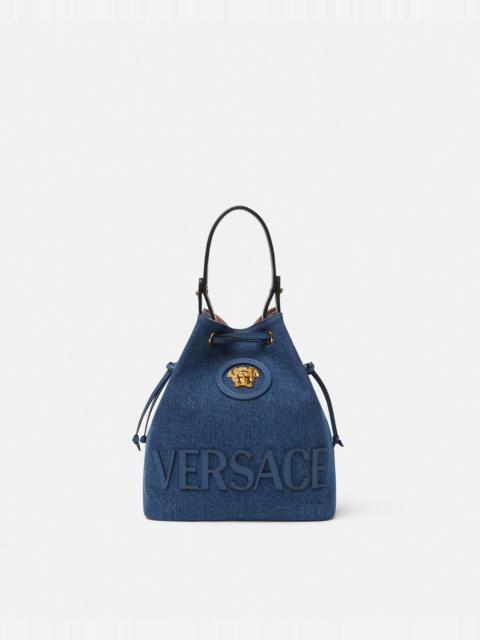 VERSACE La Medusa Denim Bucket Bag
