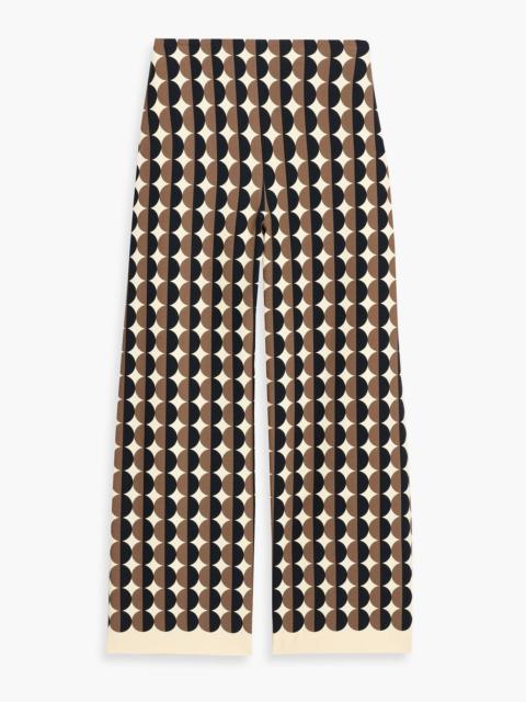Oscar de la Renta Printed grain de poudre wool-blend straight-leg pants