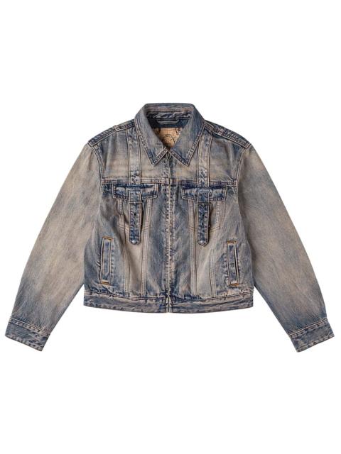 EVISU Two Tone Washed Bondage Denim Jacket