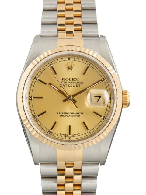 ROLEX Used Rolex Datejust 36 Champagne Dial Ref 16233 Jubilee Band