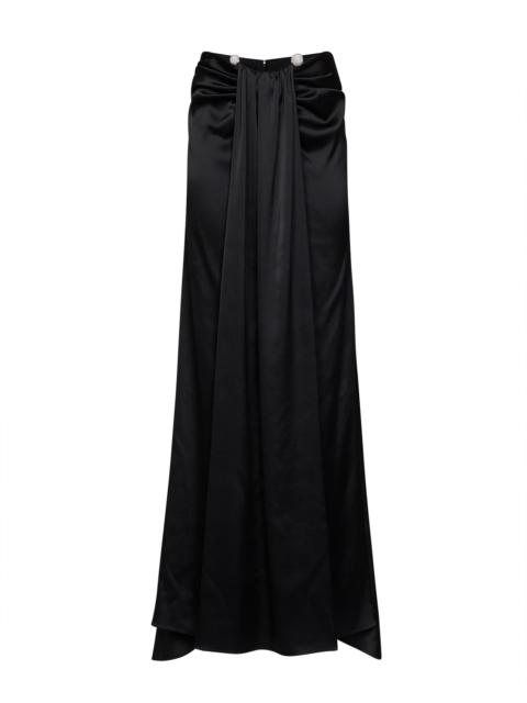 GIUSEPPE DI MORABITO Giuseppe Di Morabito Women Black Satin Maxi Skirt With Jeweled Detail