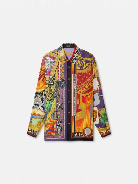 VERSACE Printed Silk Twill Regular Shirt