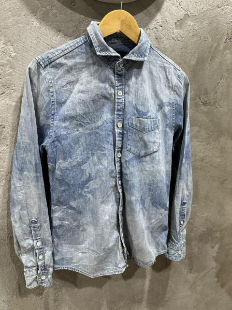 Other Designers Gostar De Fuga Acid Wash Camo Button Up Shirt